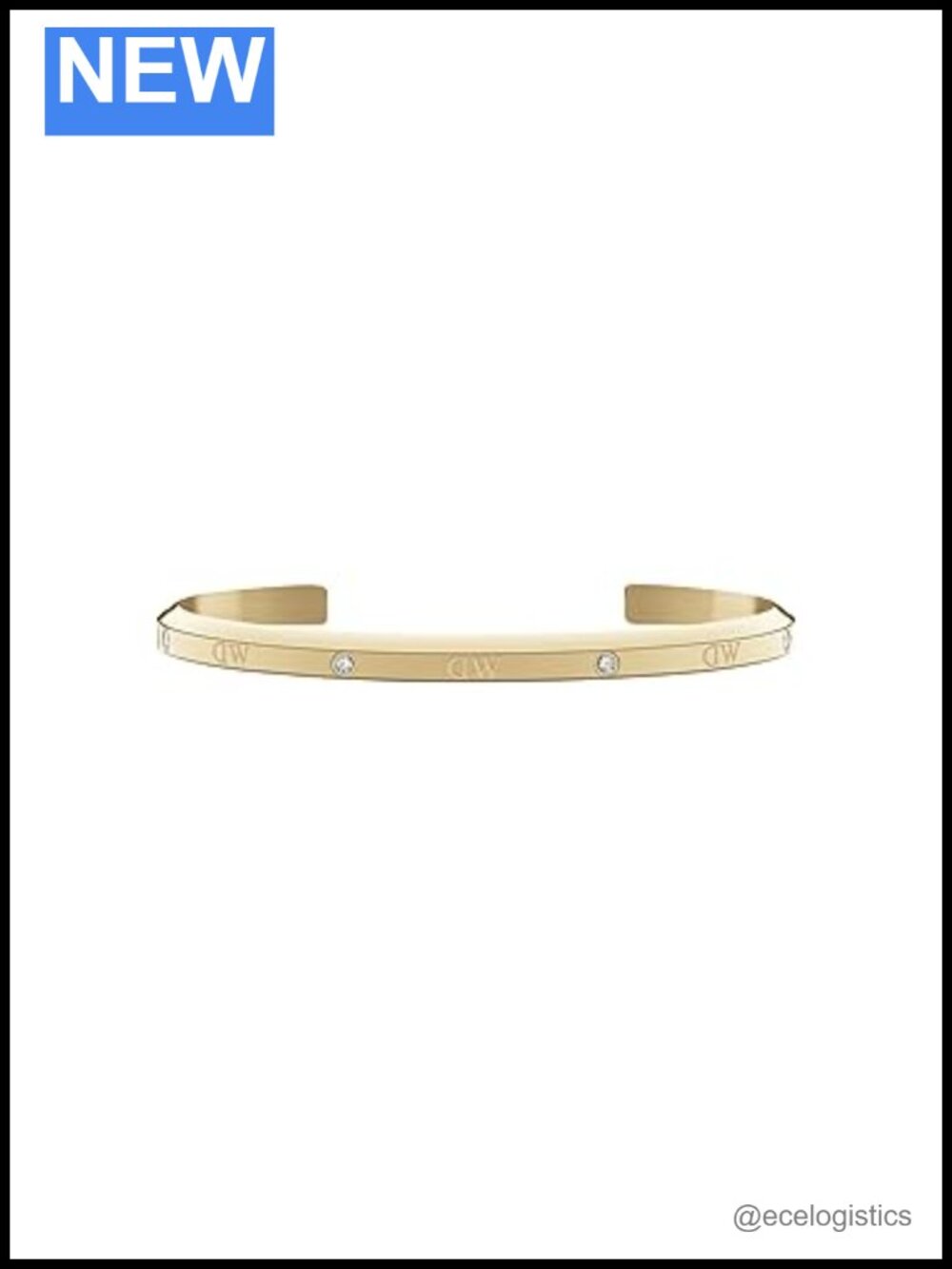 Gold Bangle Cuff Bracelet Stainless Steel Crystal Women